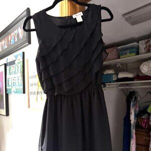 Black ruffle top dress